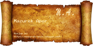 Mazurek Apor névjegykártya
